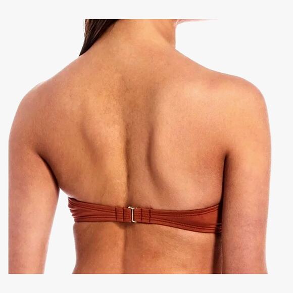 Gibson Latimer Bandeau Grommet Bikini Swim Top | Sz M, Bronze Brown - Picture 3 of 6